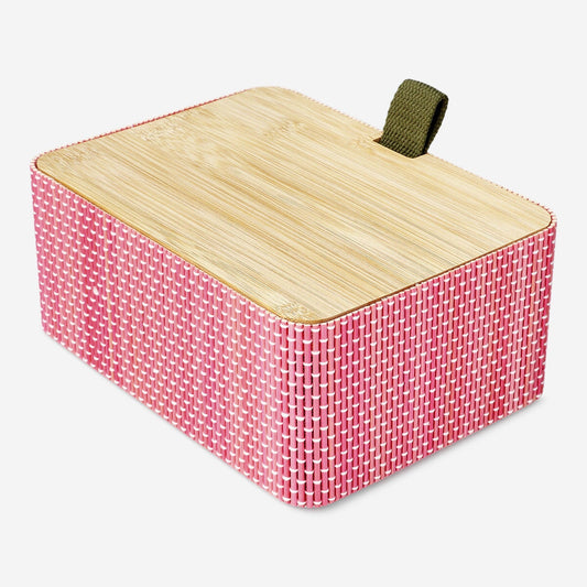Bamboo storage box with compartments